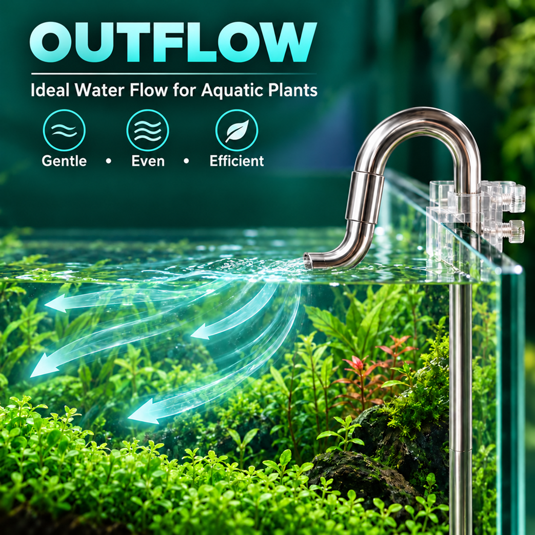 MUFAN Stainless Steel Lily Pipe Inflow Outflow Set Surface Skimmer Set Aquarium Accessories - Image 3